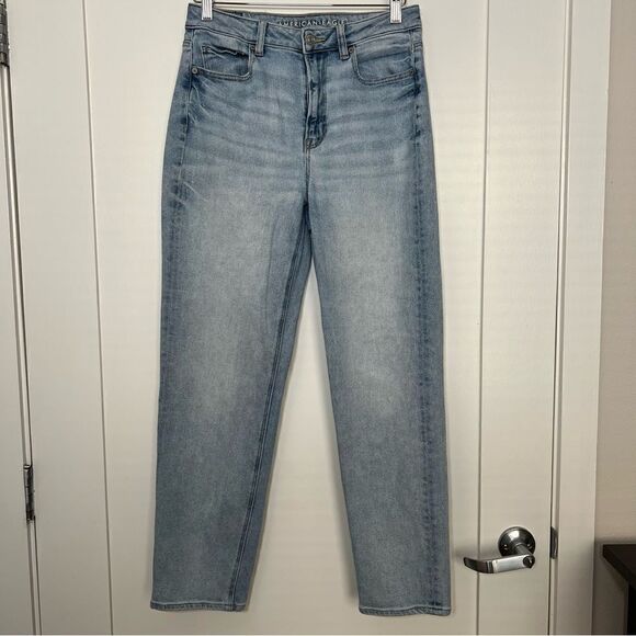 American Eagle Womens Jeans Size 6 Regular Blue Stretch Tapered High Rise Denim - Picture 1 of 14